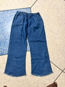 Pearl Embellished Wide Leg Jeans