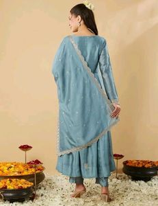Elegant Blue Kurta Set with Dupatta