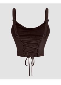 Ruched Cowl Neck Spaghetti Strap Crop Top