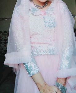 Elegant Pink Sequin Lehenga Choli