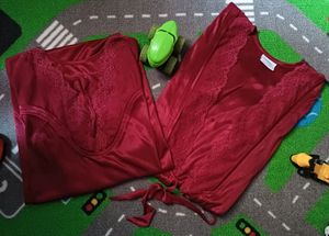 MAROON nighty Set