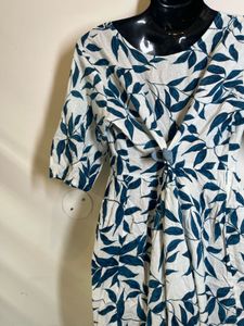 Leaf Print Midi Dress