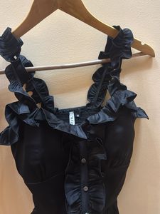 Black Ruffle Corset Top