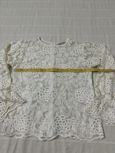 Korean Net Embroidered Top