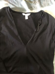 H&amp;M Black Long Sleeve Bodysuit