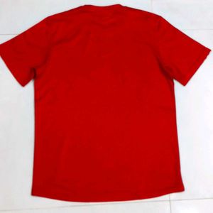 Adidas Red T-Shirt with Three Stripes