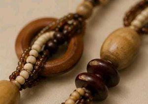 Handmade Boho Wooden Beaded Statement Necklace