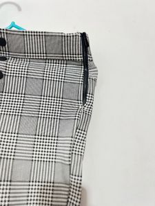 Plaid High-Waisted Pants