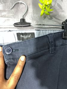 Men's Dark Blue Casual Trousers