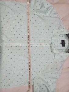 sztori men's green &amp; white striped casual shirt
