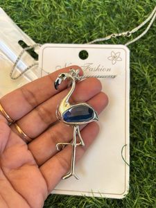 Chic Flamingo Pendant Silver Necklace