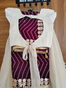 Elegant Cream &amp; Black Lehenga Set
