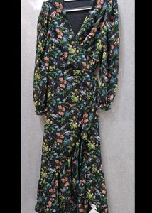 URBANIC - Floral Wrap Midi Dress