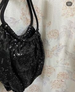 Sparkling Black Sequin Clutch Bag