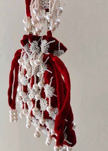 Elegant Maroon Beaded Potli Bag