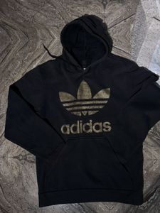 Adidas Black Hoodie with Gold Logo