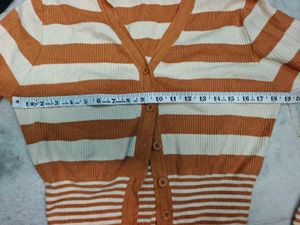 Striped Button-Up Cardigan