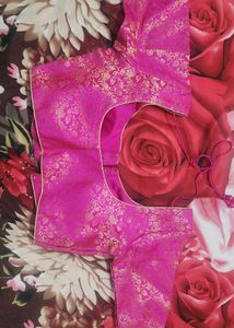 Pink &amp; Gold Brocade Blouse