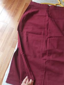 Maroon Cotton A-line Skirt