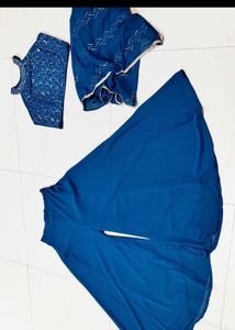 Crop Top with Palazzo &amp; Jacket