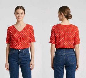 Fig Cute Red & White Polka Dot Top