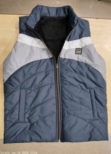 Last Piece HALF SLEEVE Grey FUR INSIDE JACKET