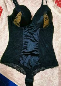 Elegant Black Lace paded Bodysuit