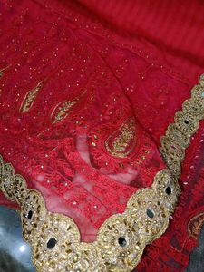 Vibrant Pink Embroidered Saree with Gold Border