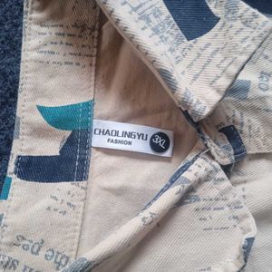 Unique Graphic Print Button-Down Shirt