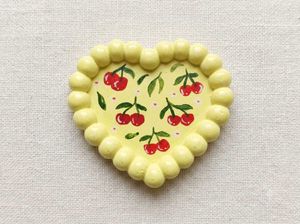 Cute Cherry Heart Trinket Dish