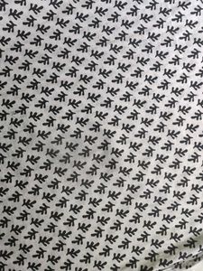 White Kurta with Black Leaf Print