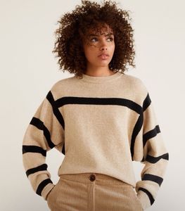 Mango Cozy Striped Knit Sweater