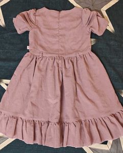 New Chic Pink A-Line Dress with Belt