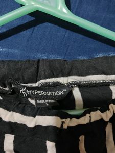 Hypernation Botton Pants Stretchable Black Women's