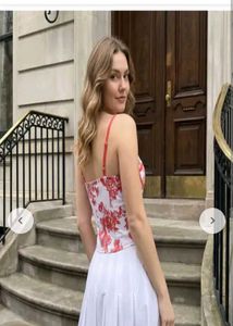 Shein Adjustable Spaghetti Strap Floral Print Cors