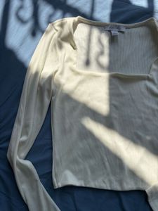 Cream Long Sleeve Top