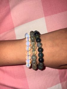 Natural Stone Beaded Bracelet Set 3 piece