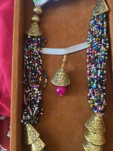 Boho Beaded Necklace &amp; Earring Set
