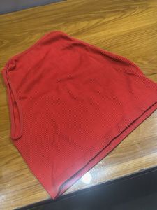 Vibrant Red Ribbed Tank Top