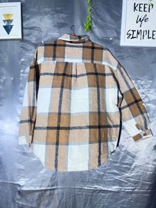 SHEIN Cozy Plaid Flannel Shacket jacket