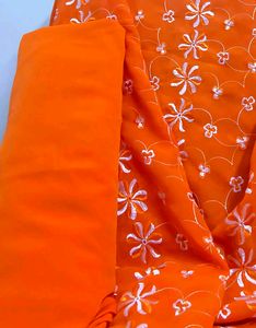 Orange Embroidered Kurta Set