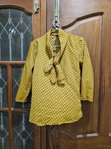 Mustard Yellow Formal Tie Up Top