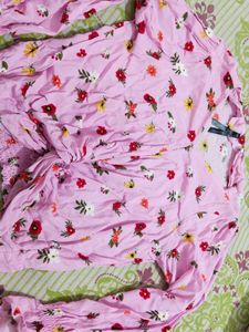 Cute Floral Print Pink Top