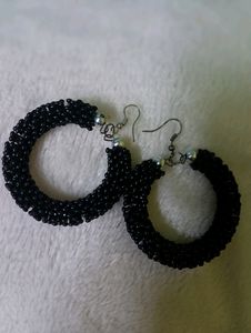 Black Colour Handmade Beads Earrings