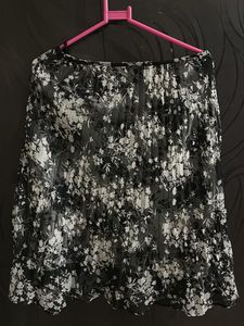 Chic Floral Print Pleated Skirt