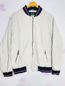 Van Heusan Men White Zipper Jacket