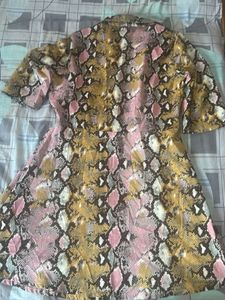 Stylish Snake Print Wrap Dress