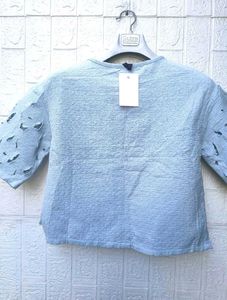New with tag Light Blue "LOVE" Embellished T-Shirt