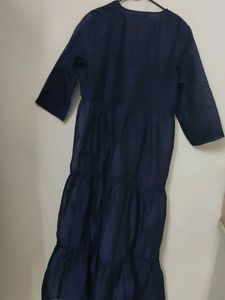 Elegant Navy Blue Kurta with Tassels