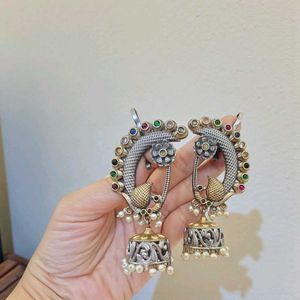 BRAND NEW Peacock Design Jhumka Earrings